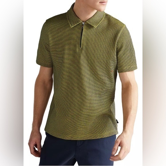 Ted Baker Other - TED BAKER
Backley Textured Zip Polo Shirt Size 4